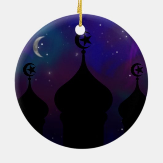 Ramadan Mosque with Magical Night Sky Keramisch Ornament (Achterkant)