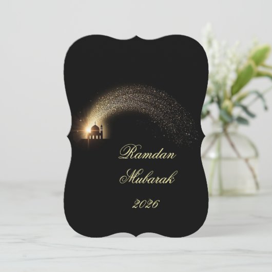 Ramadan Mubarak 2026 personalized  Elegant Card  Kaart (Staand voorkant)