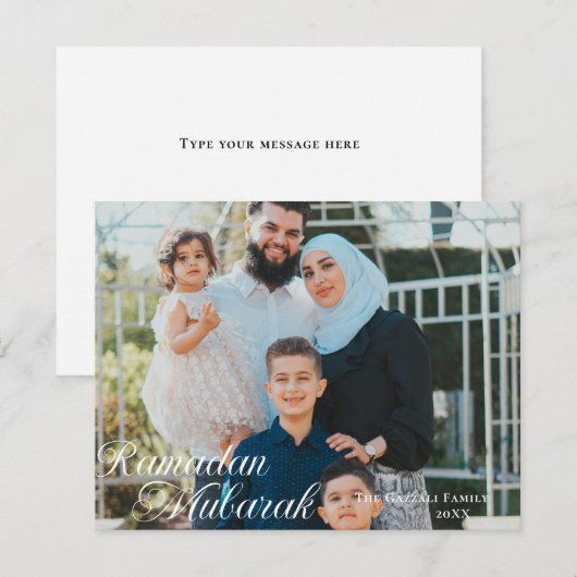Ramadan Mubarak 2 Foto Feestdagenkaart (Voorkant / Achterkant)