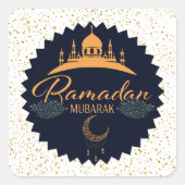 RAMADAN MUBARAK 2 VIERKANTE STICKER (Voorkant)