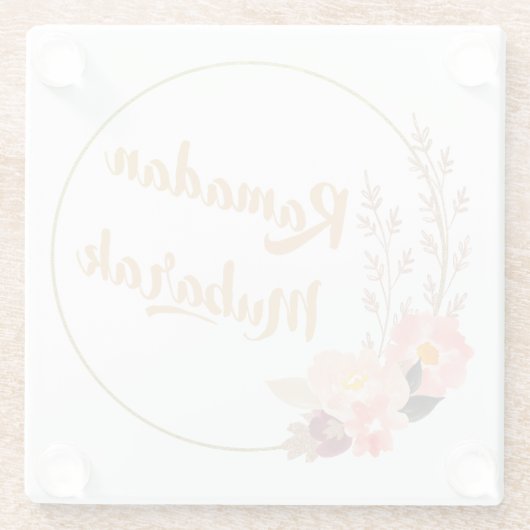 Ramadan Mubarak 5 Glazen Onderzetter (Achterkant)