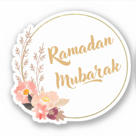 Ramadan Mubarak 5 Sticker (Voorkant)