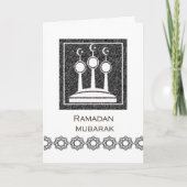 Ramadan Mubarak, Abstracte moskee Minaretten Desig Kaart (Voorkant)