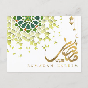 Ramadan Mubarak Arabic Pattern Calligrafie Green Feestdagenkaart