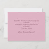 Ramadan Mubarak Arabisch Calligrafiecrescent Flora Feestdagenkaart (Achterkant)