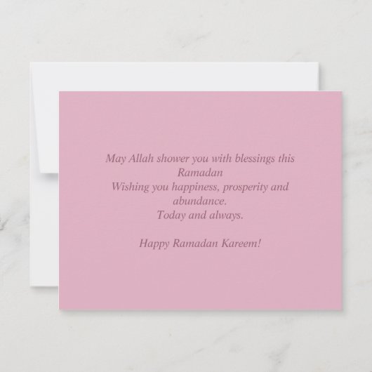 Ramadan Mubarak Arabisch Calligrafiecrescent Flora Feestdagenkaart (Achterkant)