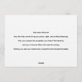 Ramadan Mubarak Arabische kalligrafie met lantaarn Kaart (Achterkant)