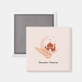 Ramadan Mubarak Boho Moon & Mosque Magneet (Voorkant / Achterkant)