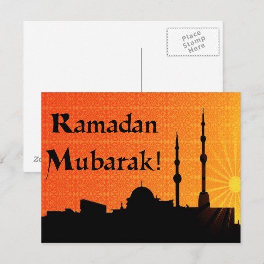 Ramadan Mubarak Briefkaart (Voorkant / Achterkant)
