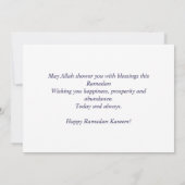 Ramadan Mubarak Crescent Magical Desert Night Blue Feestdagenkaart (Achterkant)