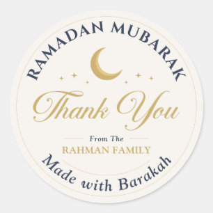 Ramadan Mubarak Dank Je Goud Hemels Ronde Sticker