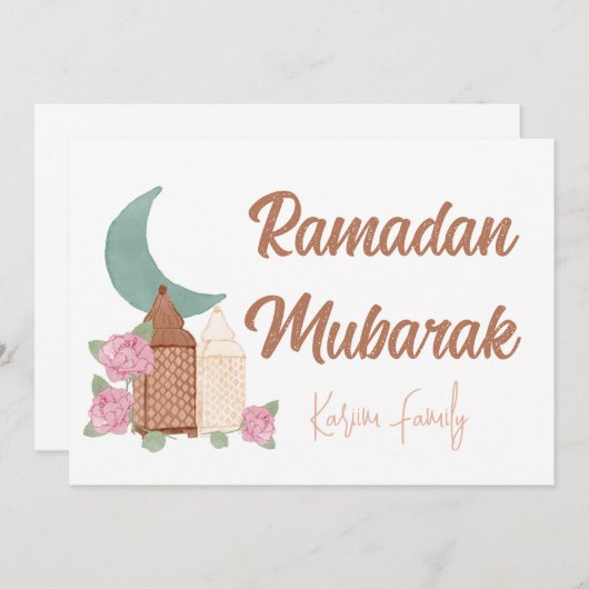 Ramadan Mubarak Decoration Custom Home decor name Kaart (Voorkant / Achterkant)