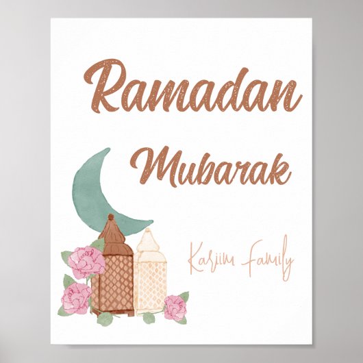 Ramadan Mubarak Decoration Custom Home decor name Poster (Voorkant)