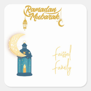 Ramadan Mubarak Decoration Custom Home decor name Vierkante Sticker