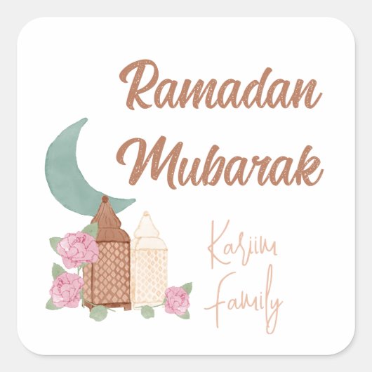 Ramadan Mubarak Decoration Custom Home decor name Vierkante Sticker (Voorkant)
