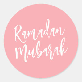 Ramadan Mubarak Eenvoudige Baby roze minimalist Ronde Sticker