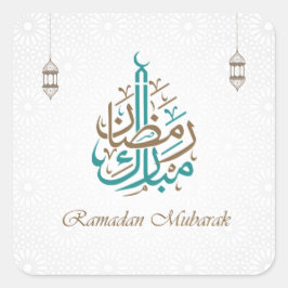 Ramadan Mubarak / Eid Mubarak past zich aan Vierkante Sticker