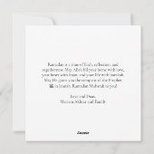 Ramadan Mubarak Elegante Gouden Kalligrafie Dua Feestdagenkaart (Achterkant)