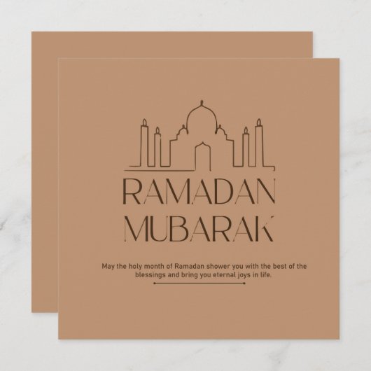Ramadan Mubarak Feestdagenkaart (Voorkant / Achterkant)