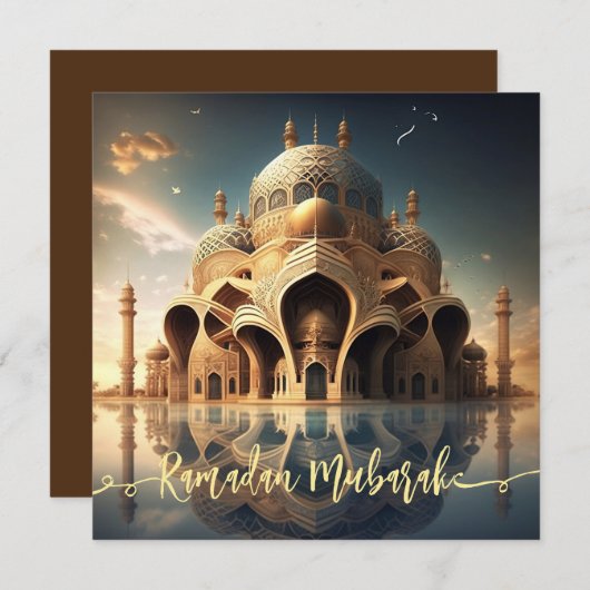 Ramadan Mubarak Flat Vakantie Kaart (Voorkant / Achterkant)