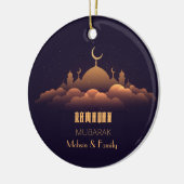 Ramadan Mubarak Flat Vakantie Kaart Keramisch Ornament (Links)