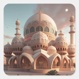Ramadan Mubarak Flat Vakantie Kaart Vierkante Sticker