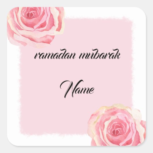 ramadan mubarak floral vierkante sticker (Voorkant)