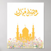 "Ramadan Mubarak" Floral Wall Art Poster (Voorkant)