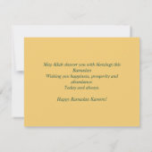 Ramadan Mubarak Gold Crescent Arabisch Calligrafie Feestdagenkaart (Achterkant)
