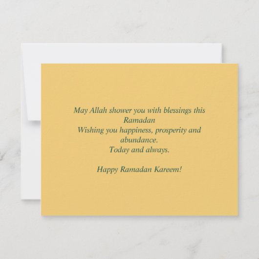 Ramadan Mubarak Gold Crescent Arabisch Calligrafie Feestdagenkaart (Achterkant)