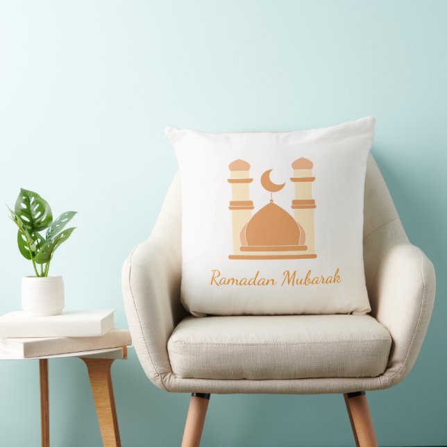 Ramadan Mubarak Golden Mosque Pillow Kussen (Stoel)