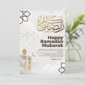 Ramadan Mubarak Gouden Calligrafie Kunst Feestdagenkaart (Staand voorkant)