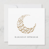 Ramadan Mubarak Gouden Halve Maan Kalligrafie Feestdagenkaart (Voorkant)
