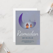 Ramadan Mubarak Halvemaanlantaarn Kunst Kaart (Voorkant / Achterkant in situ)