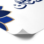 Ramadan Mubarak in Arabische Blauwe Kleur Poster (Hoek)