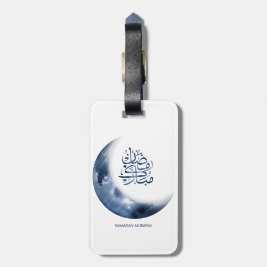 Ramadan Mubarak In Arabische kalligrafie رمضانمبا  Bagagelabel (Achterkant verticaal)