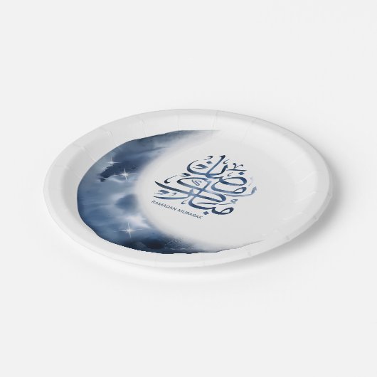 Ramadan Mubarak In Arabische kalligrafie رمضانمبا  Papieren Bordje (Gekanteld)