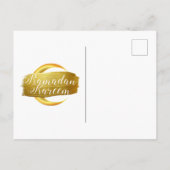 Ramadan Mubarak Islamitische Lantaarn Groene Iftar Briefkaart (Achterkant)