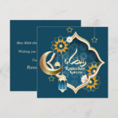 Ramadan Mubarak Islamitische Lantaarn Halve ster B Feestdagenkaart (Voorkant / Achterkant)