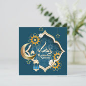 Ramadan Mubarak Islamitische Lantaarn Halve ster B Feestdagenkaart (Staand voorkant)