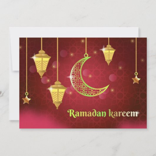 Ramadan Mubarak Islamitische Lantaarn Halve ster R Feestdagenkaart (Voorkant)