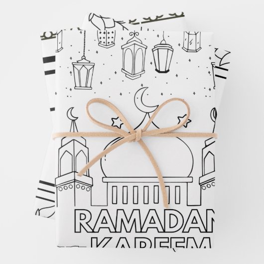 Ramadan mubarak jumbo kleurplaten inpakpapier vel (In situ)