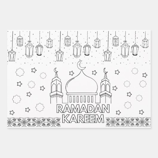 Ramadan mubarak jumbo kleurplaten inpakpapier vel (Voorkant)