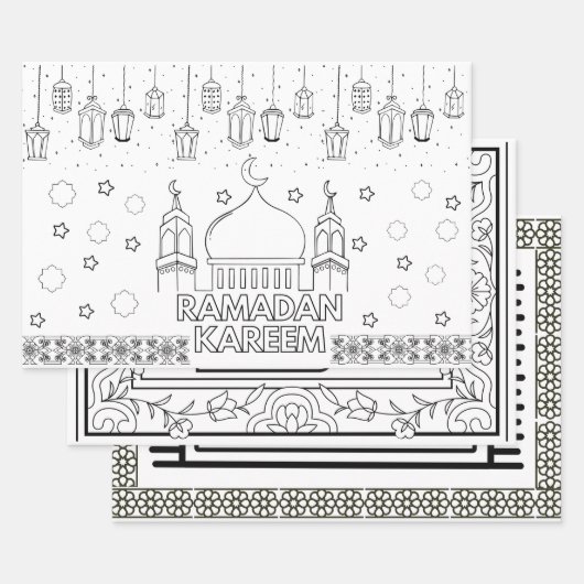 Ramadan mubarak jumbo kleurplaten inpakpapier vel (Set)