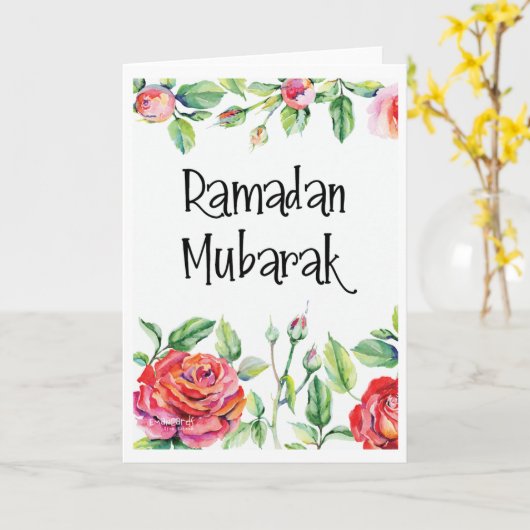 Ramadan Mubarak Kaart (Gele Bloem)