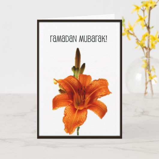 Ramadan Mubarak Kaart (Gele Bloem)