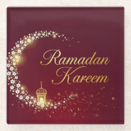 RAMADAN MUBARAK KAREEM 2026 GLASS COASTER GLAZEN ONDERZETTER