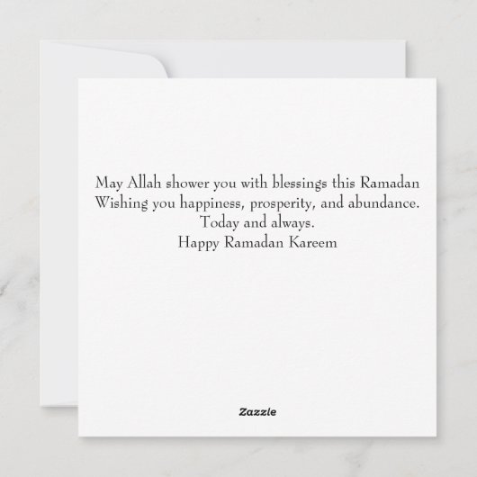 Ramadan Mubarak Kareem | Gold Feestdagenkaart (Achterkant)