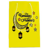 Ramadan Mubarak Kareem Halvemaanlantaarn Medium Cadeauzakje (Voorkant)