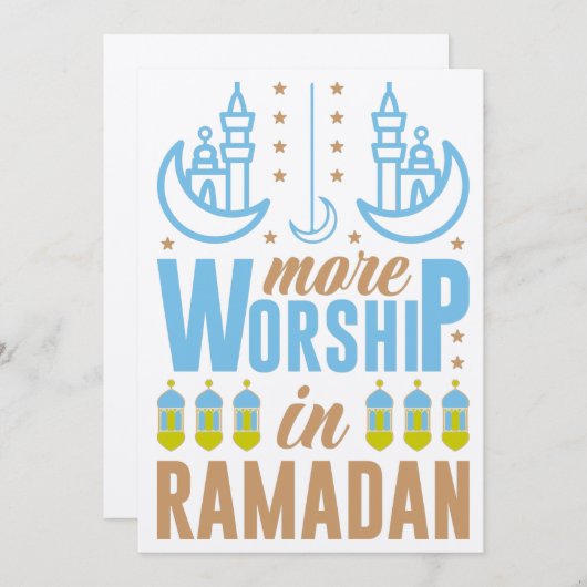 Ramadan Mubarak Kareem Kaart (Voorkant / Achterkant)